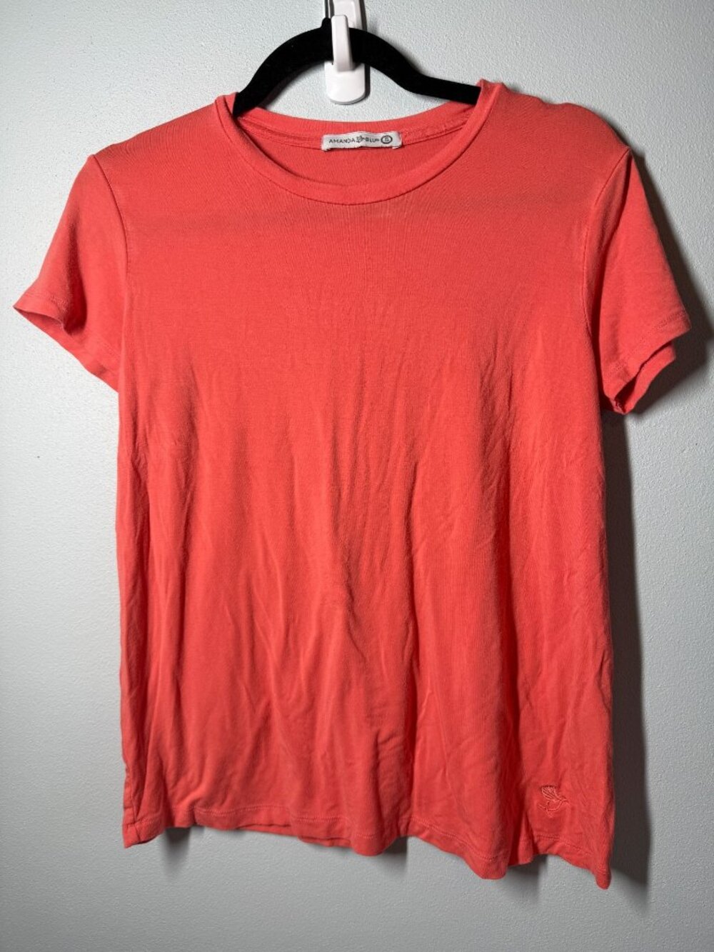 Amanda Blue Womens Coral T-Shirt Small Short Sleeve Stretch Casual